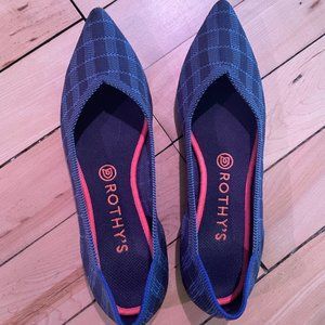 Women's Rothy's Size 9.5 Blue Plaid Point Flats